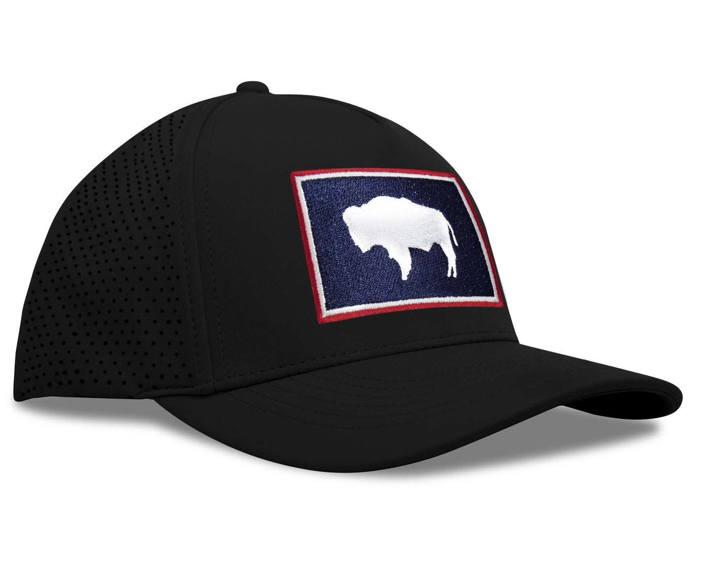 Performance Golf Hat – Adjustable Snapback Trucker Baseball Cap for Men & Women - Jetset Series (Wyoming, Midnight Black)