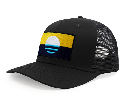 International Tie Milwaukee People’s Flag Hat for Men and Women – Snapback Trucker Baseball Cap (All Black)
