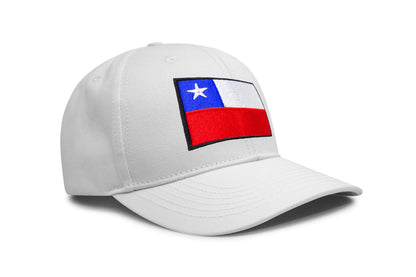 International Tie Country Hat for Men and Women, Adjustable Snapback Trucker Baseball Cap with Embroidered Patch (Chile, All White)