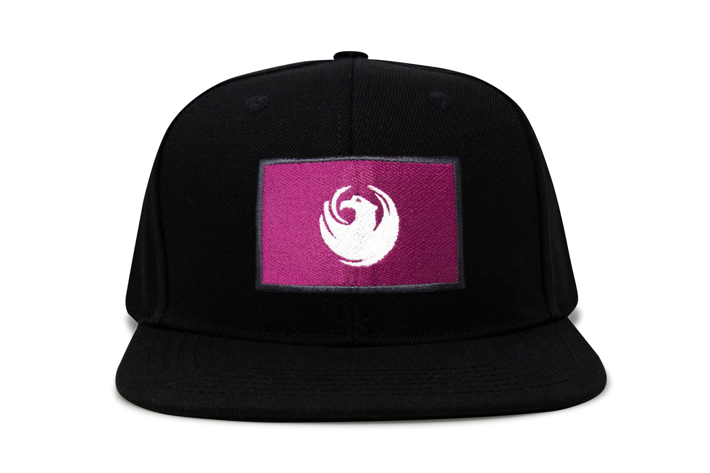 International Tie City Hat for Men and Women, Adjustable Snapback Trucker Baseball Cap with Embroidered Patch (Phoenix, Black Flatbill)