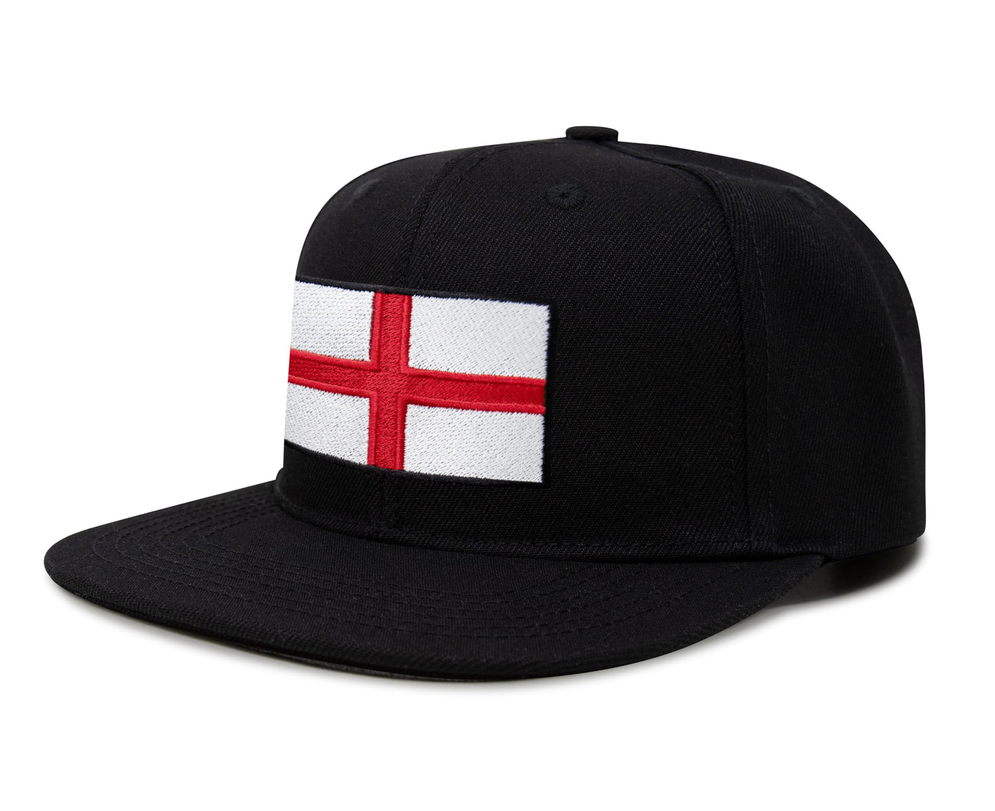 International Tie England - St. George Flag Hat for Men and Women, Adjustable Snapback Trucker Baseball Cap (Black Flatbill)
