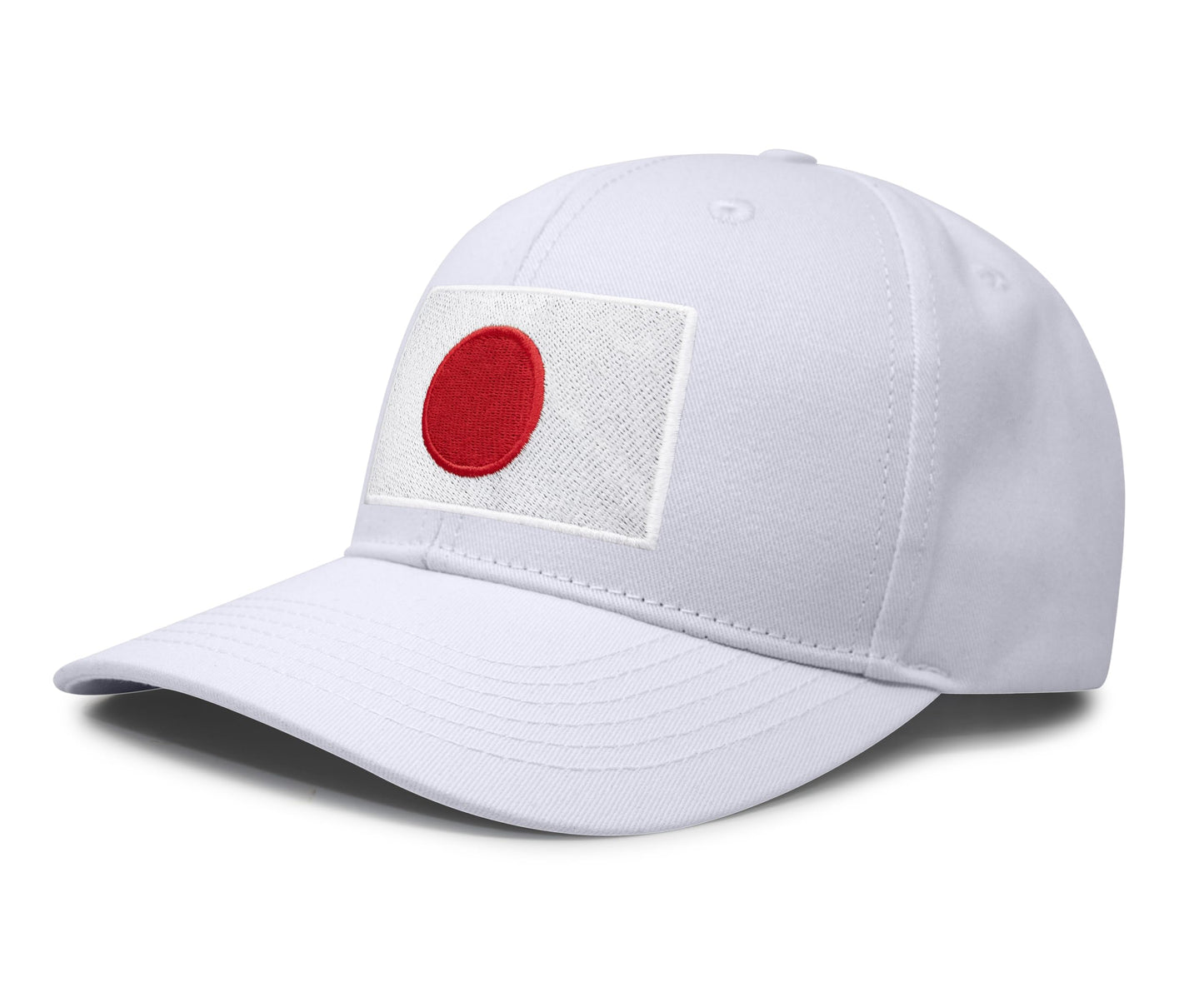 International Tie Country Hat for Men and Women, Adjustable Snapback Trucker Baseball Cap with Embroidered Patch (Japan, All White) - International Tie