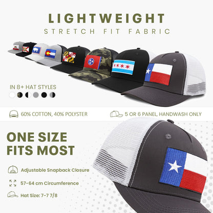 International Tie Panama Flag Hat for Men and Women - Adjustable Snapback Trucker Baseball Cap (Black Flatbill)