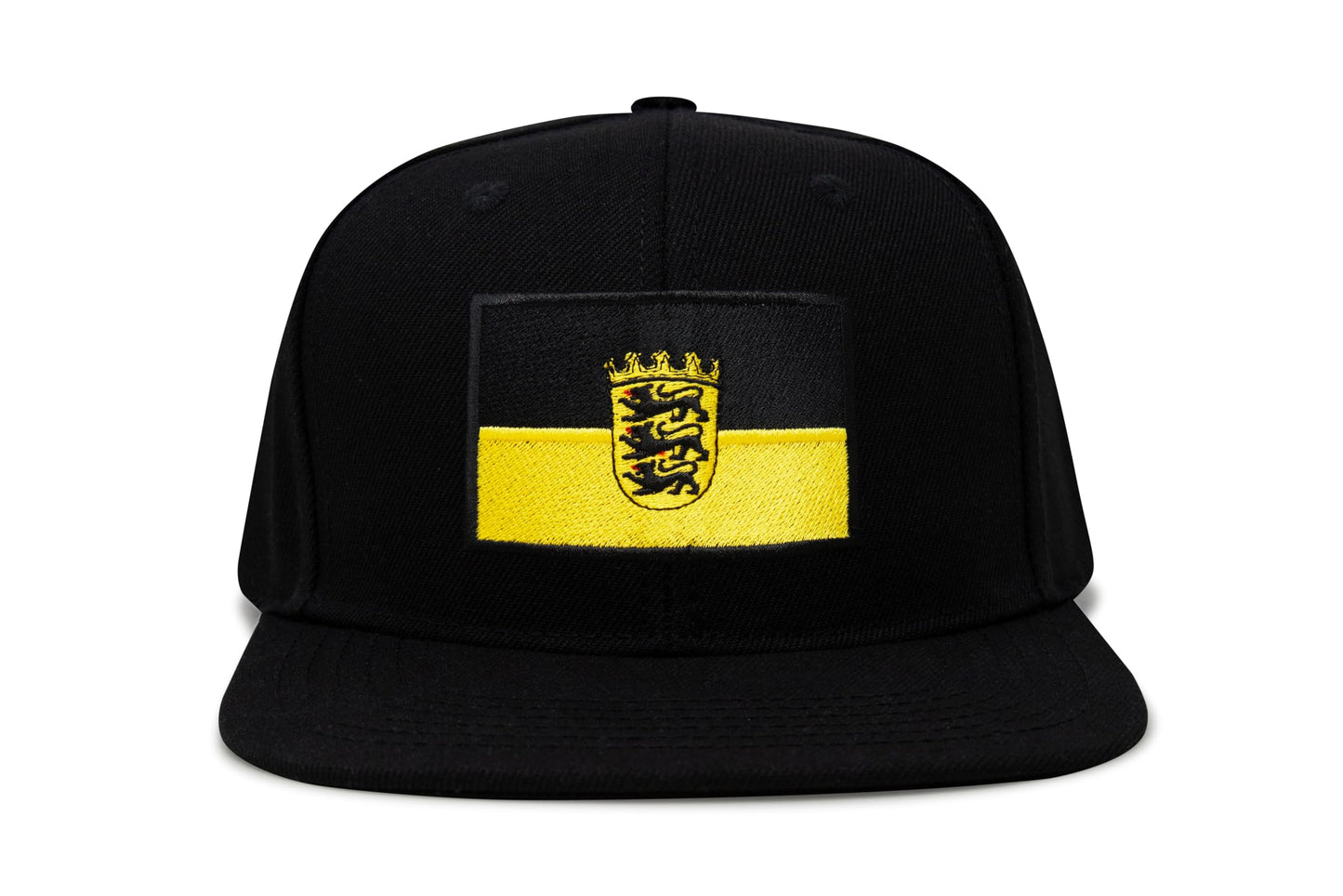 International Tie State Hat for Men and Women, Adjustable Snapback Trucker Baseball Cap with Embroidered Patch (Baden-Wurttemberg, Black Flatbill)