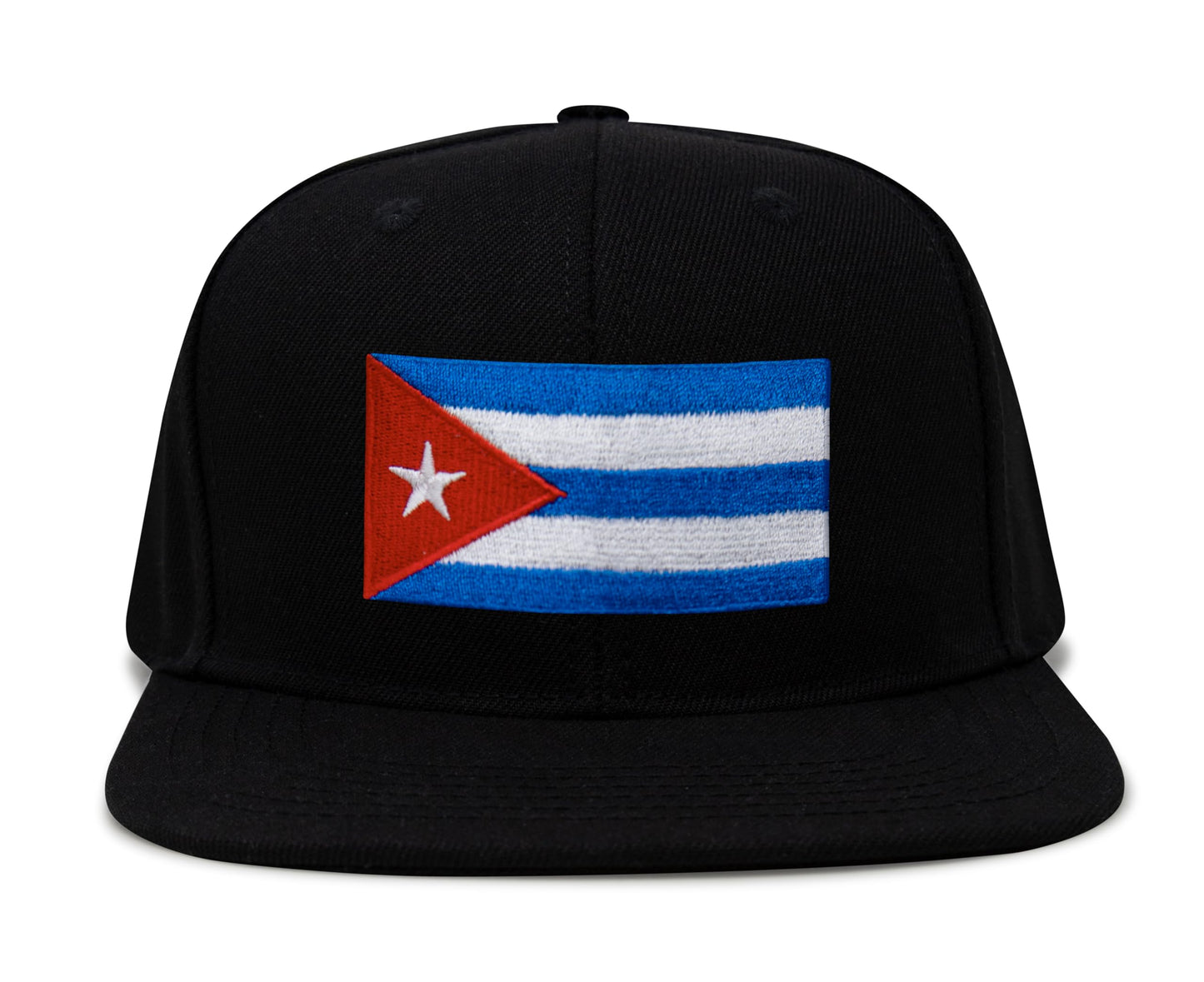 International Tie Country Hat for Men and Women, Adjustable Snapback Trucker Baseball Cap with Embroidered Patch (Cuba, Black Flatbill) - International Tie