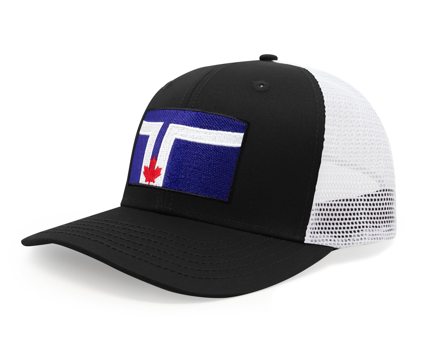 International Tie City Hat for Men and Women, Adjustable Snapback Trucker Baseball Cap with Embroidered Patch (Toronto, Black White) - International Tie
