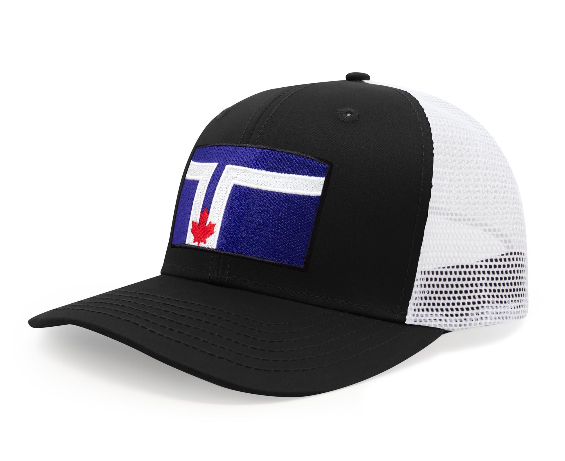 International Tie City Hat for Men and Women, Adjustable Snapback Trucker Baseball Cap with Embroidered Patch (Toronto, Black White) - International Tie