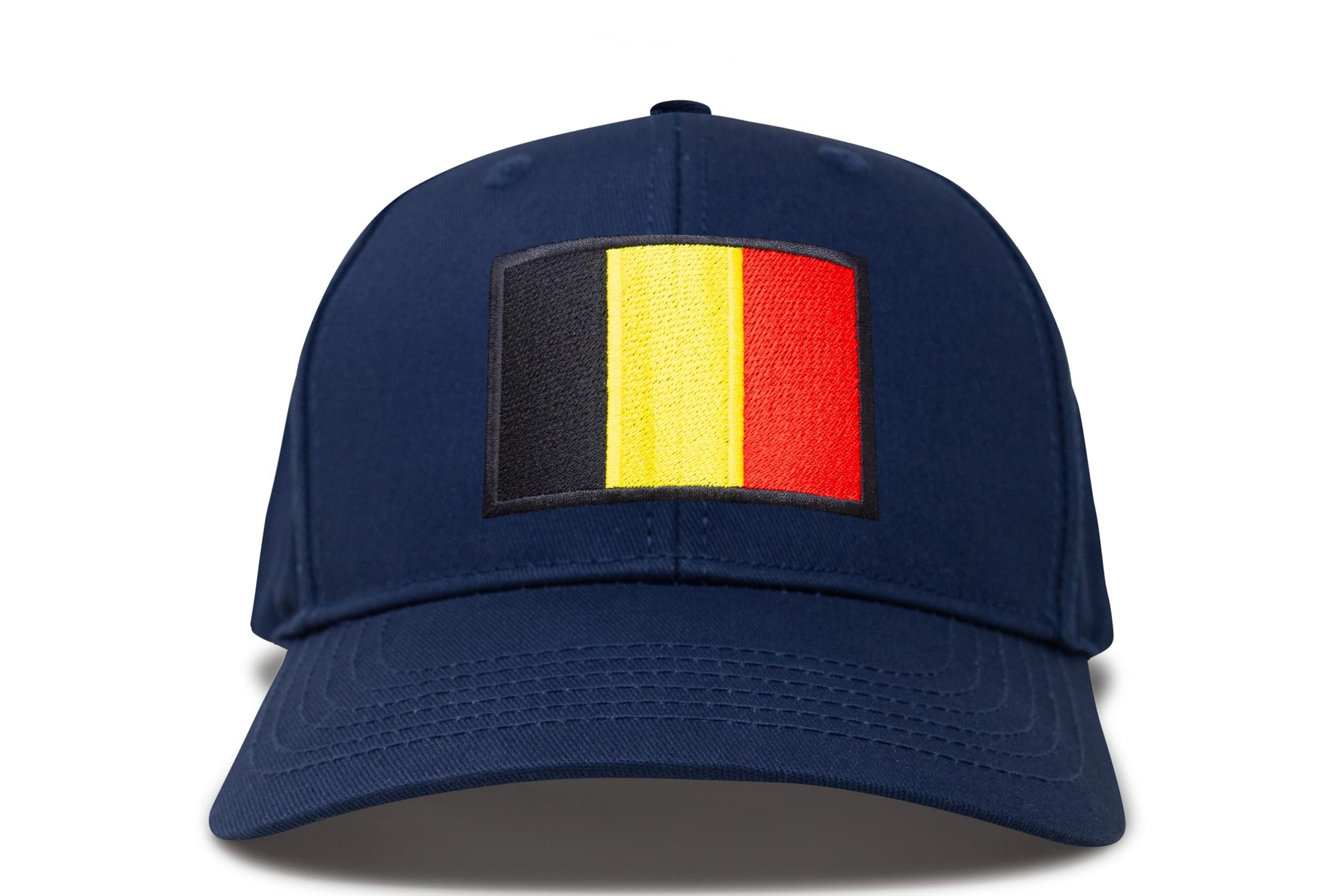 International Tie Country Hat for Men and Women, Adjustable Snapback Trucker Baseball Cap with Embroidered Patch (Belgium, All Navy) - International Tie