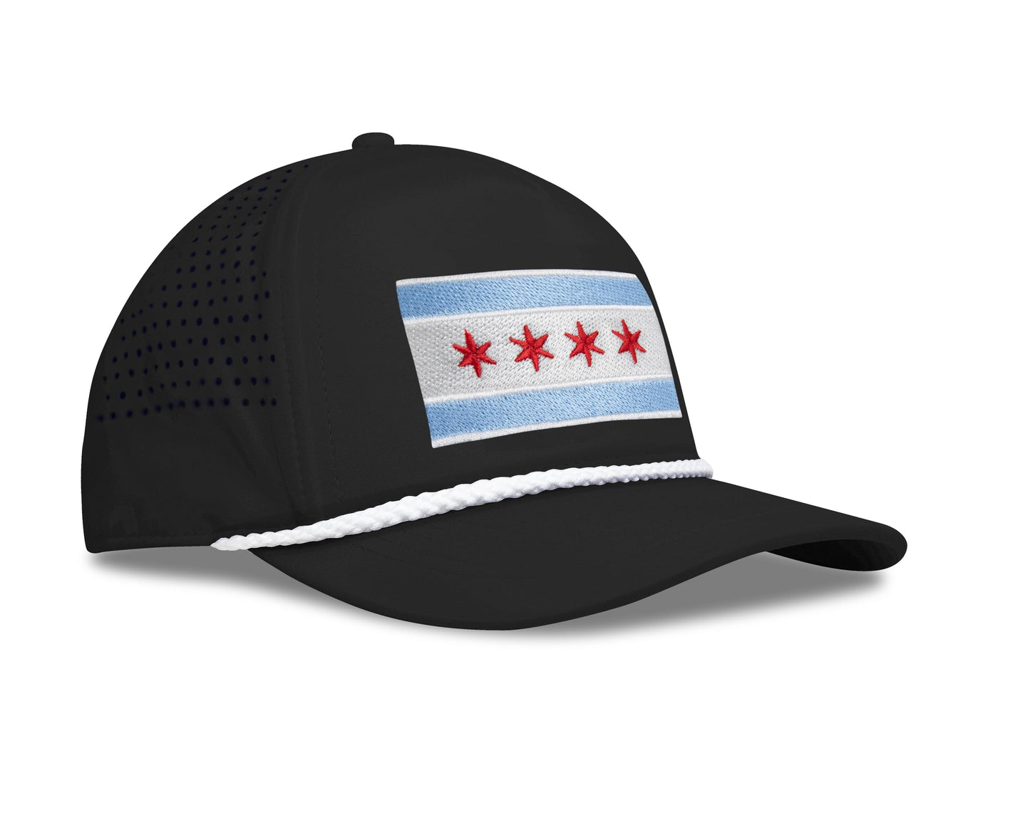 Midnight Black Chicago Flag Rope Hat Right View