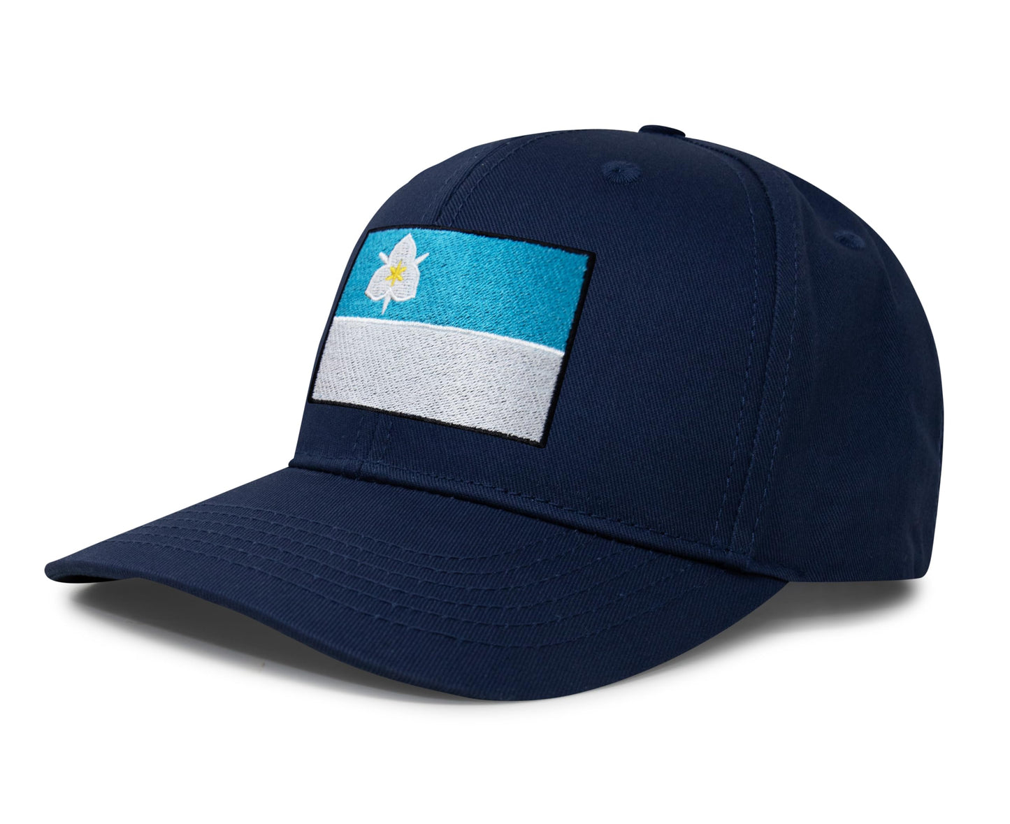 International Tie City Hat for Men and Women, Adjustable Snapback Trucker Baseball Cap with Embroidered Patch (Salt Lake City, All Navy)