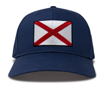 International Tie Premium Alabama Flag Hat for Men and Women - Snapback Trucker Baseball Cap (All Navy)