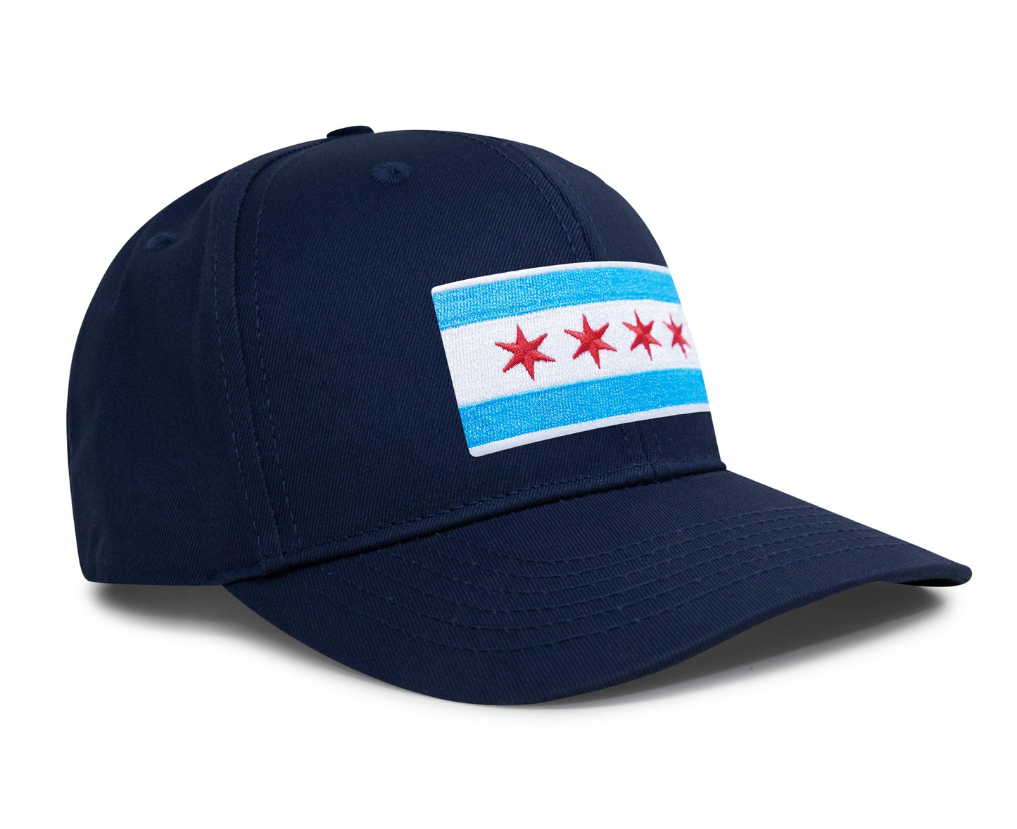 Chicago Flag Hat for Men and Women – Snapback Trucker Baseball Cap by International Tie (All Navy)