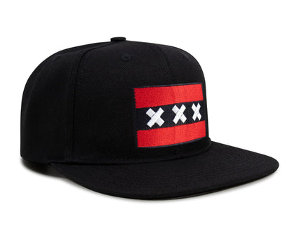 Amsterdam Flag Hat for Men and Women – Adjustable Snapback Baseball Cap by International Tie (Black Flatbill)