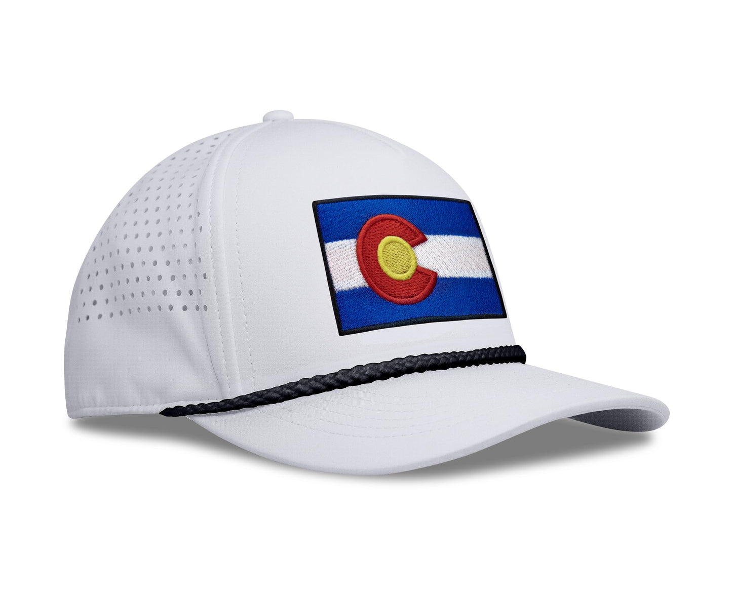 Performance Golf Hat – Adjustable Snapback Trucker Baseball Cap for Men & Women - Jetset Series (Colorado, Arctic White)