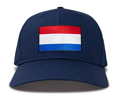 International Tie Netherlands Flag Hat for Men and Women - Adjustable Snapback Trucker Baseball Cap (All Navy)