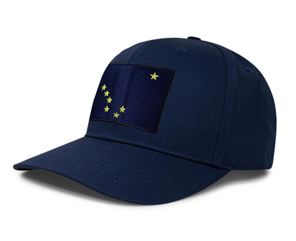International Tie Premium Alaska Flag Hat for Men and Women - Snapback Trucker Baseball Cap (All Navy)