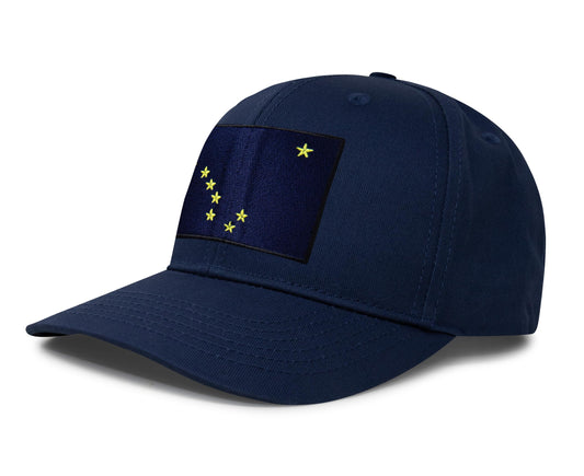 International Tie Premium Alaska Flag Hat for Men and Women - Snapback Trucker Baseball Cap (All Navy)