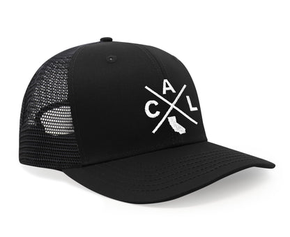 International Tie Premium California Cal Hat for Men and Women – Snapback Trucker Baseball Cap (All Black)