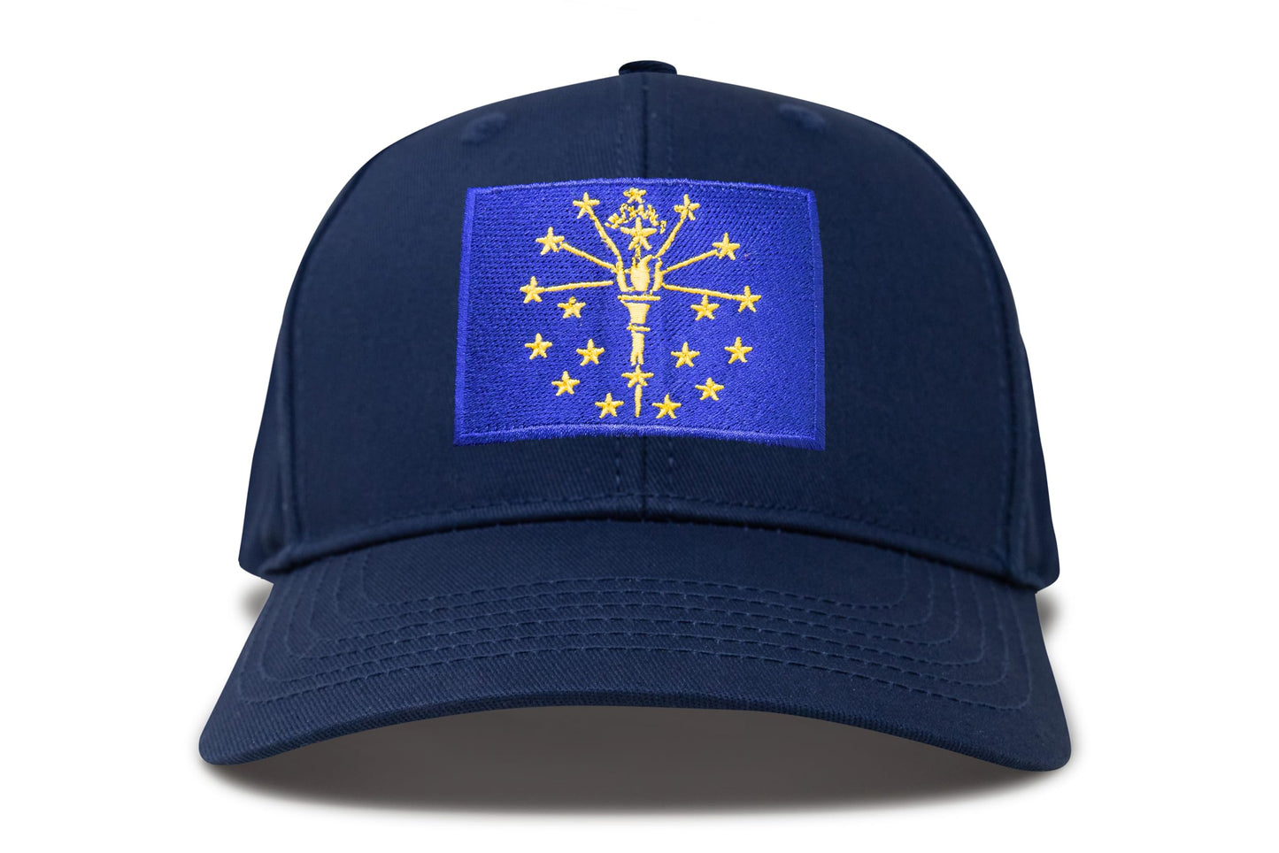 International Tie State Hat for Men and Women, Adjustable Snapback Trucker Baseball Cap with Embroidered Patch (Indiana, All Navy) - International Tie