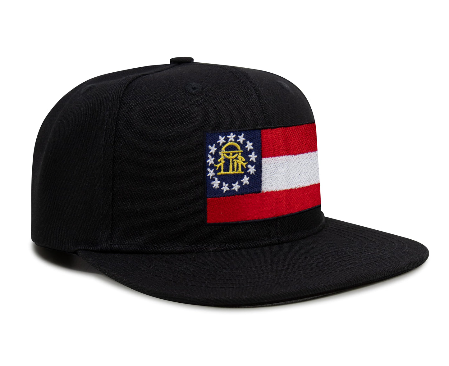 Georgia Flag Hat for Men and Women – Snapback Trucker Baseball Cap by International Tie (Black Flatbill)
