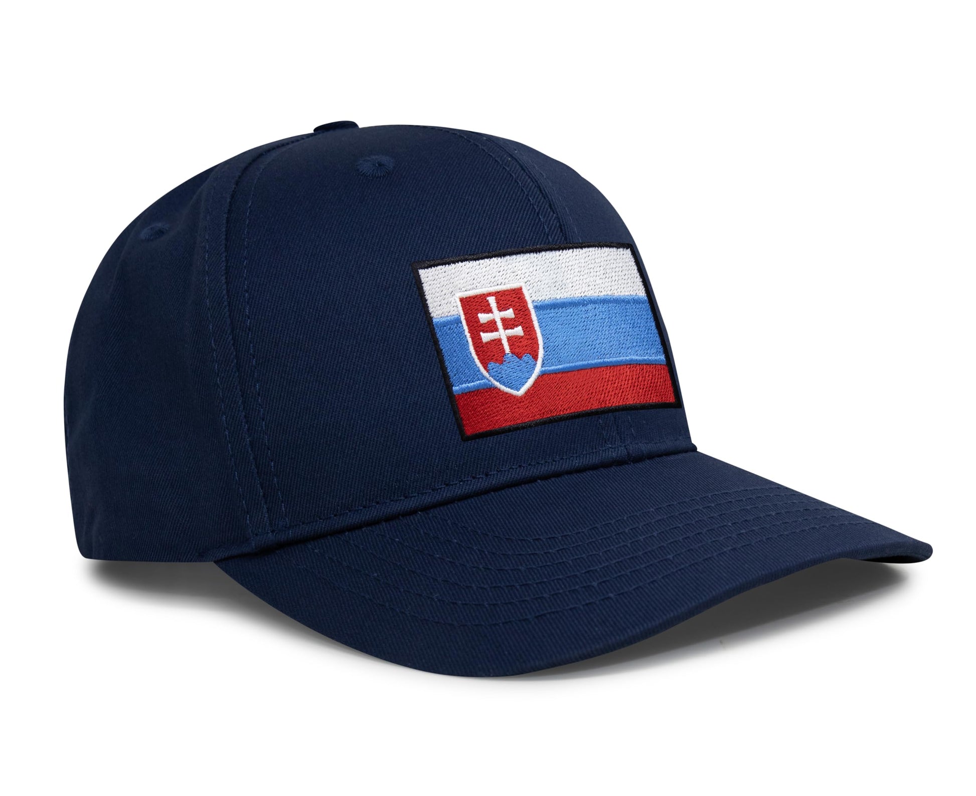 International Tie Country Hat for Men and Women, Adjustable Snapback Trucker Baseball Cap with Embroidered Patch (Slovakia, All Navy) - International Tie