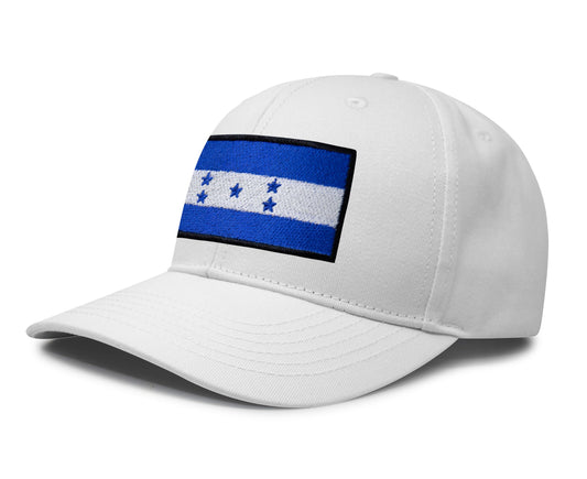International Tie Honduras Flag Hat for Men and Women - Adjustable Snapback Trucker Baseball Cap (All White)