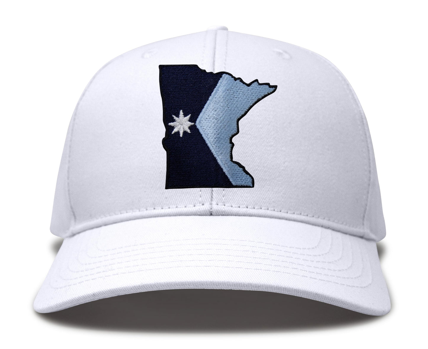 International Tie Stateline Flag Hat for Men and Women - Snapback Trucker Baseball Cap (Minnesota, All White)