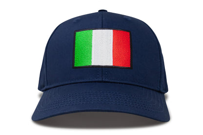 International Tie Country Hat for Men and Women, Adjustable Snapback Trucker Baseball Cap with Embroidered Patch (Italy, All Navy)