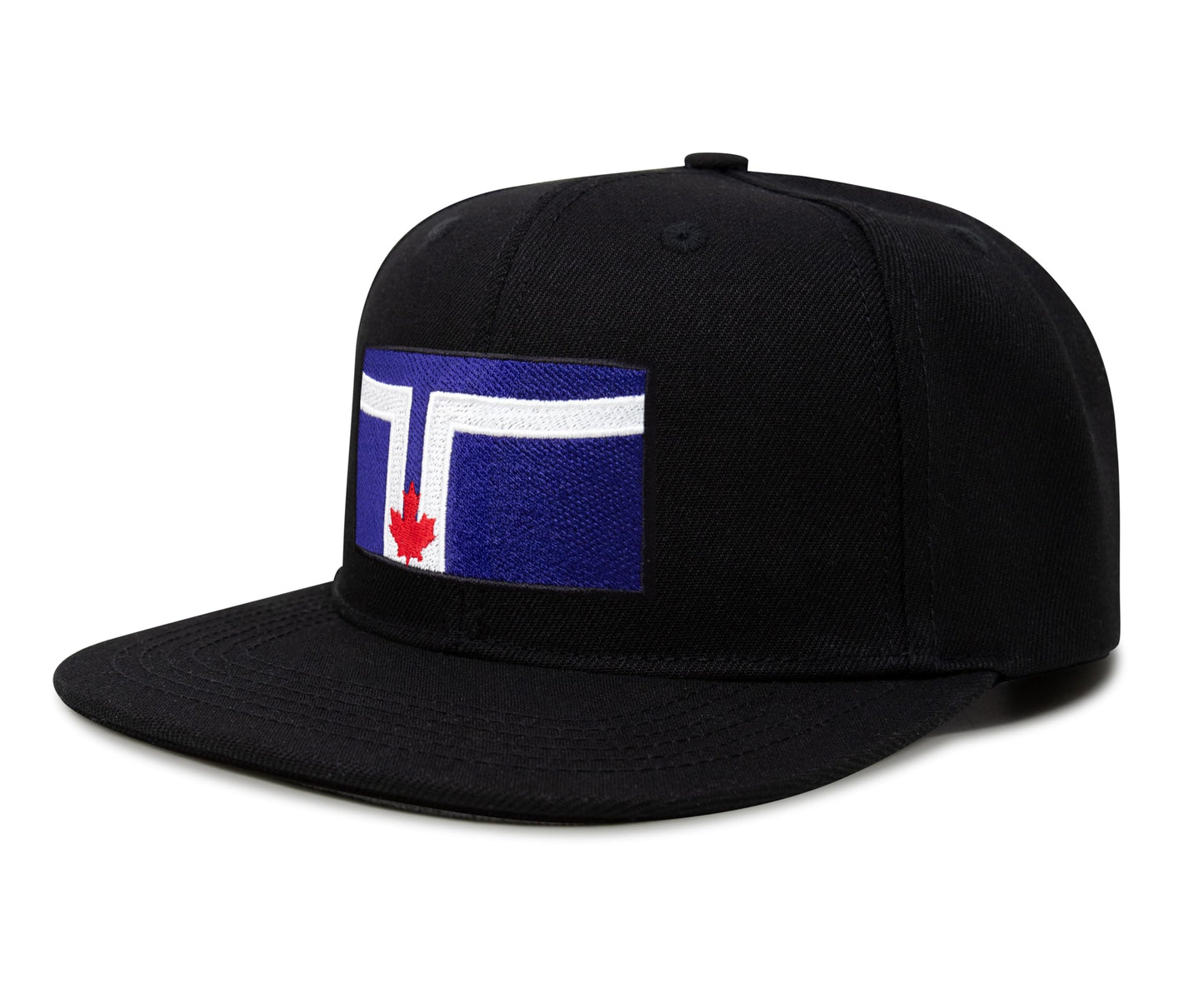 International Tie City Hat for Men and Women, Adjustable Snapback Trucker Baseball Cap with Embroidered Patch (Toronto, Black Flatbill) - International Tie