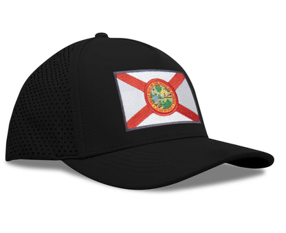 Performance Golf Hat – Adjustable Snapback Trucker Baseball Cap for Men & Women - Jetset Series (Florida, Midnight Black)