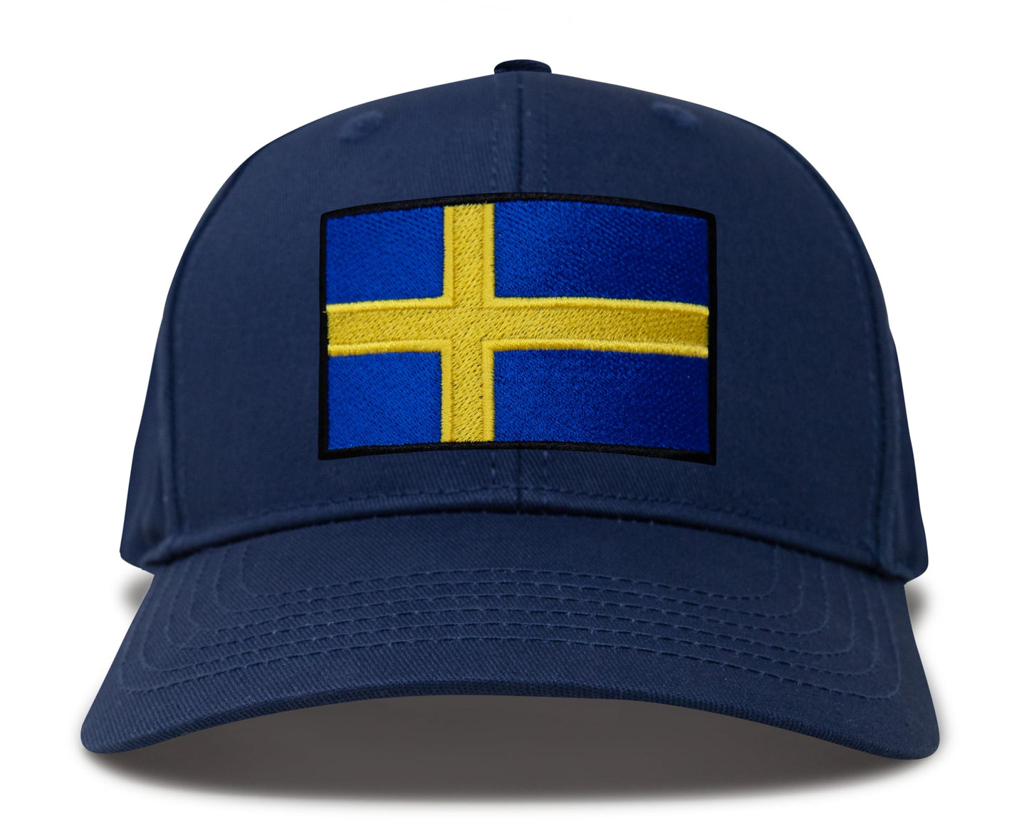 International Tie Swedish Flag Hat for Men and Women - Sweden Snapback Trucker Baseball Cap (All Navy)