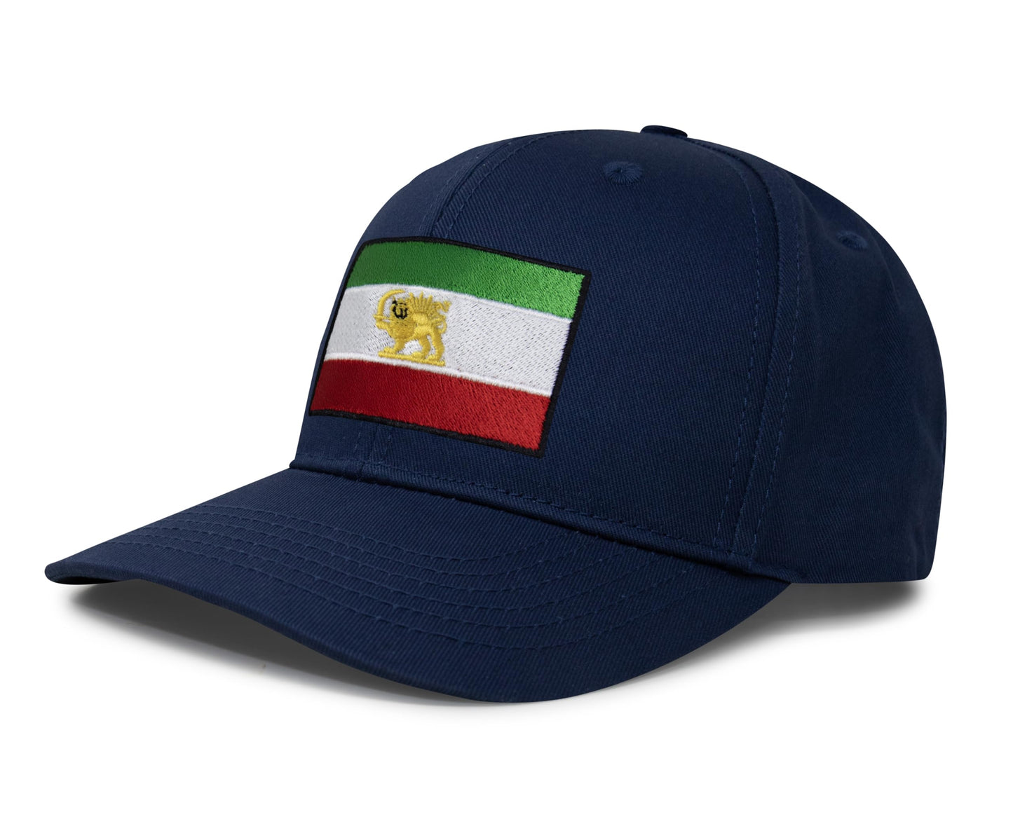 International Tie Country Flag Hat for Men and Women - Snapback Trucker Baseball Cap (Iran, All Navy)