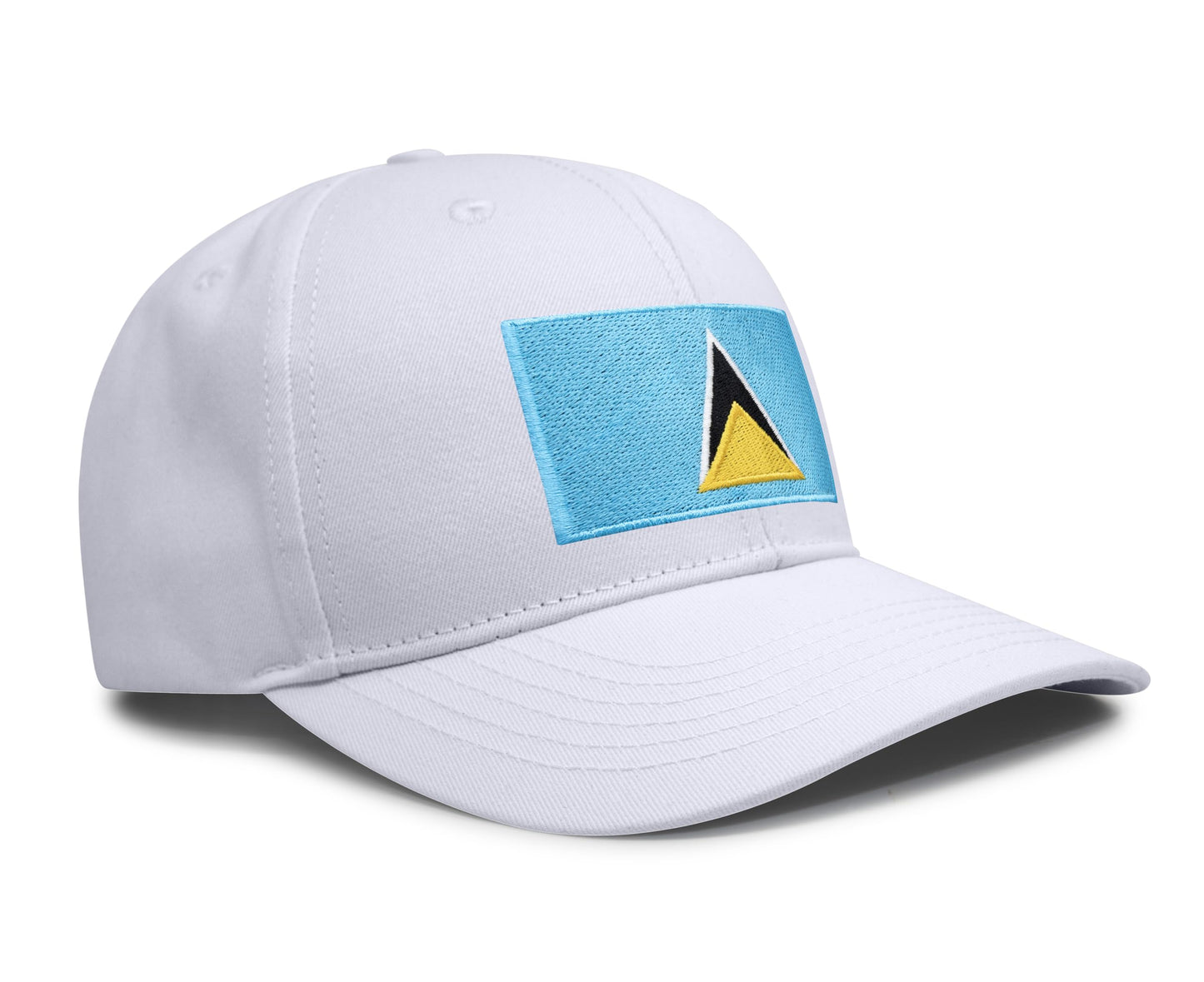 International Tie Country Hat for Men and Women, Adjustable Snapback Trucker Baseball Cap with Embroidered Patch (Saint Luca, All White) - International Tie