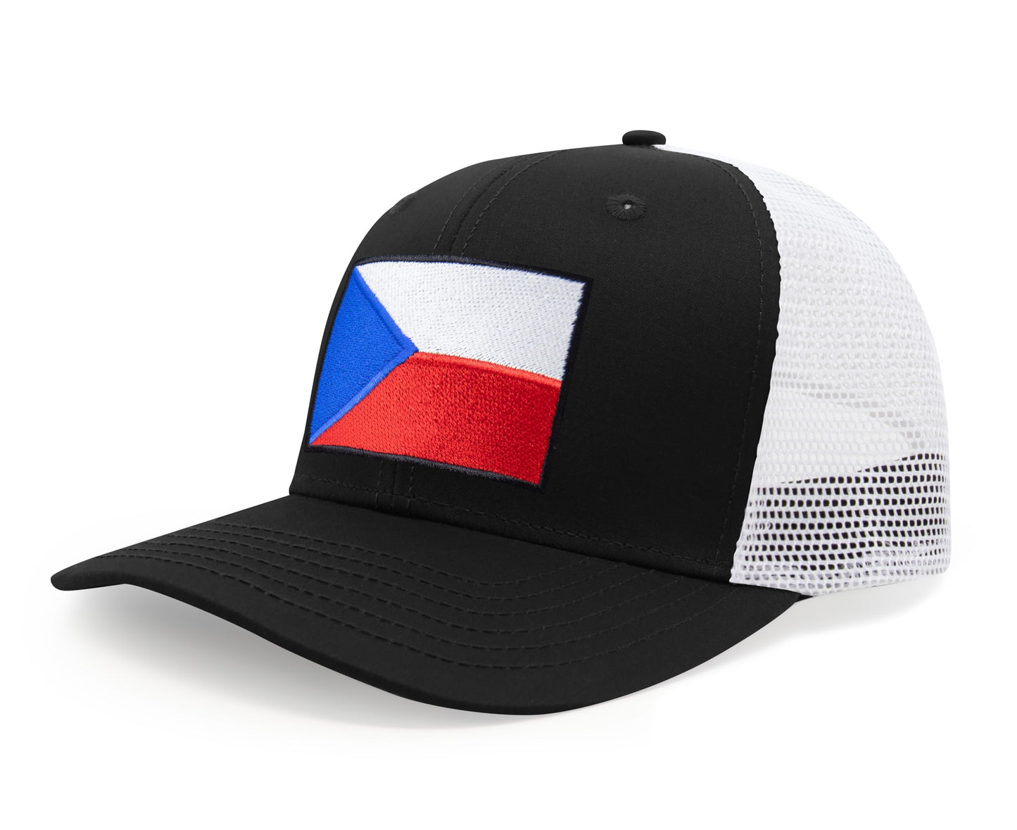 Czech Republic Flag Hat for Men and Women – Adjustable Snapback Baseball Cap by International Tie (Black White)