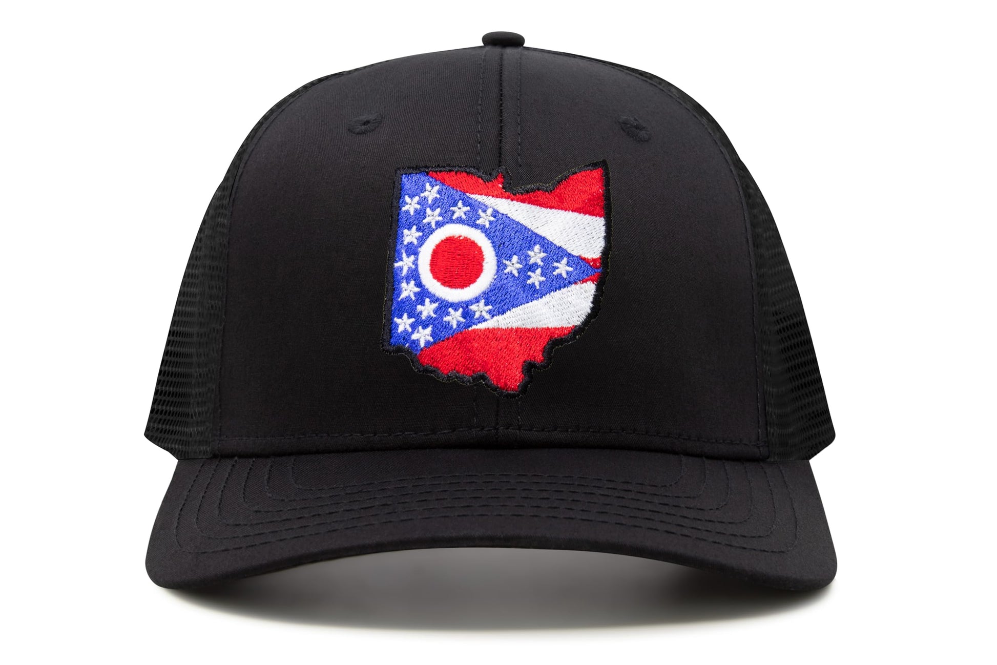 International Tie Stateline Flag Hat for Men and Women - Snapback Trucker Baseball Cap (Ohio, All Black) - International Tie