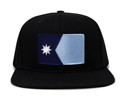 International Tie Minnesota Flag Trucker Hat for Men and Women - Snapback Baseball Cap (Black Flatbill)
