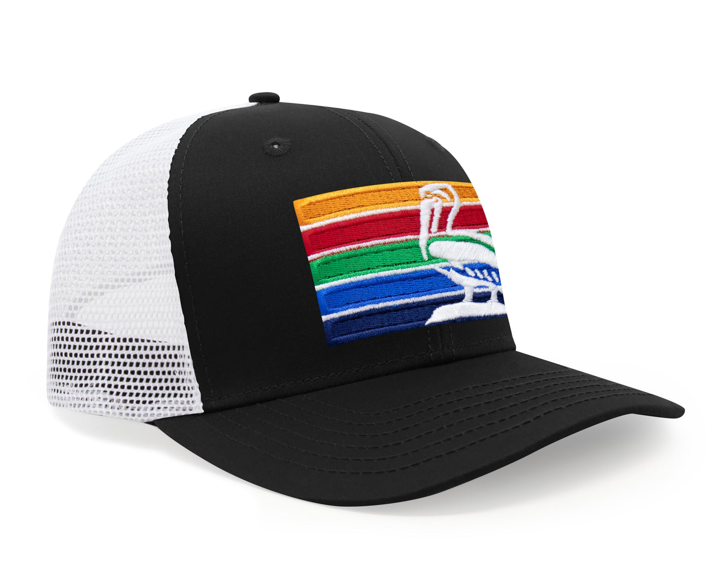 International Tie St. Petersburg Hat for Men and Women - Snapback Trucker Baseball Cap (Black/White)