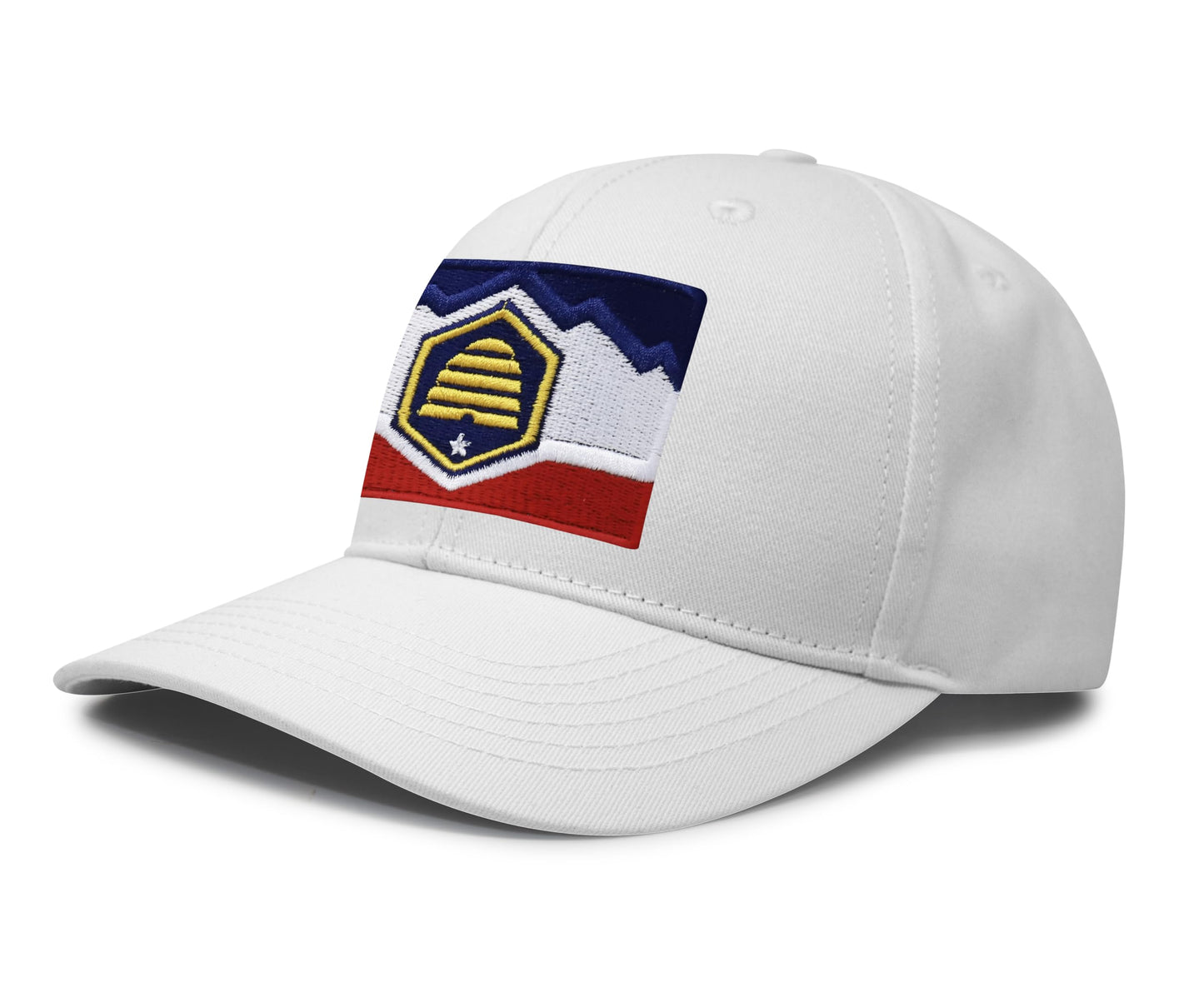 International Tie Utah Hat for Men and Women - Snapback Trucker Baseball Cap (All White)