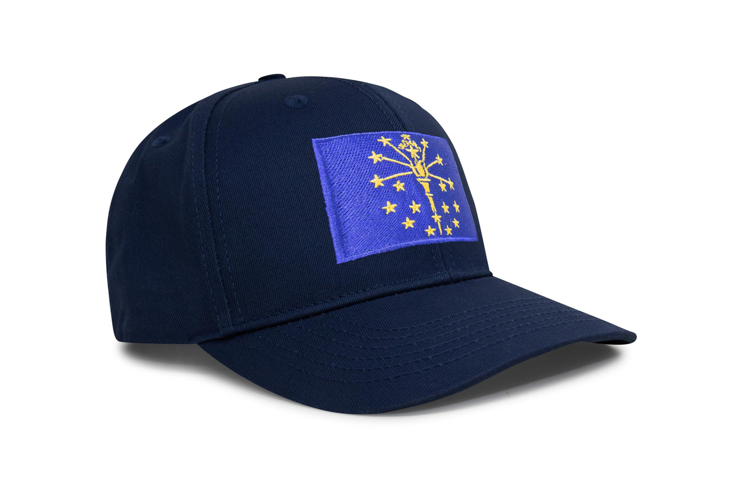 International Tie State Hat for Men and Women, Adjustable Snapback Trucker Baseball Cap with Embroidered Patch (Indiana, All Navy) - International Tie