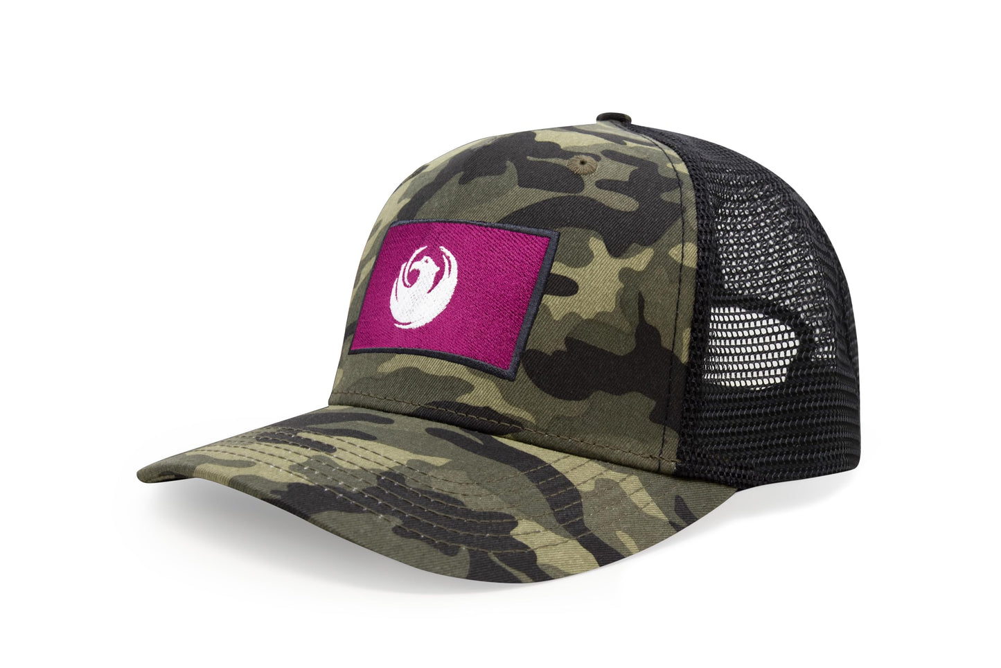 International Tie City Hat for Men and Women, Adjustable Snapback Trucker Baseball Cap with Embroidered Patch (Phoenix, Camouflage)