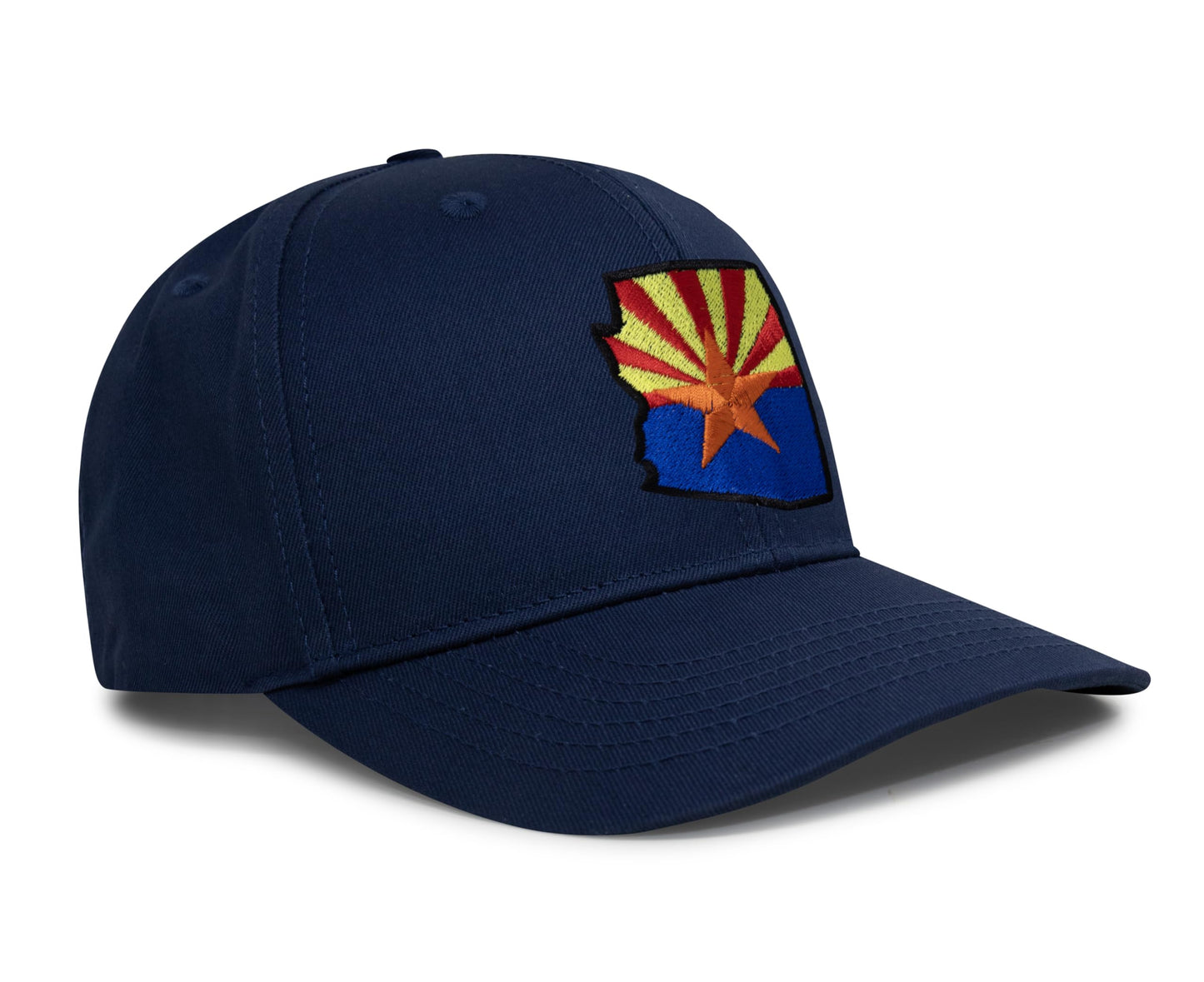 International Tie Stateline Flag Hat for Men and Women - Snapback Trucker Baseball Cap (Arizona, All Navy)