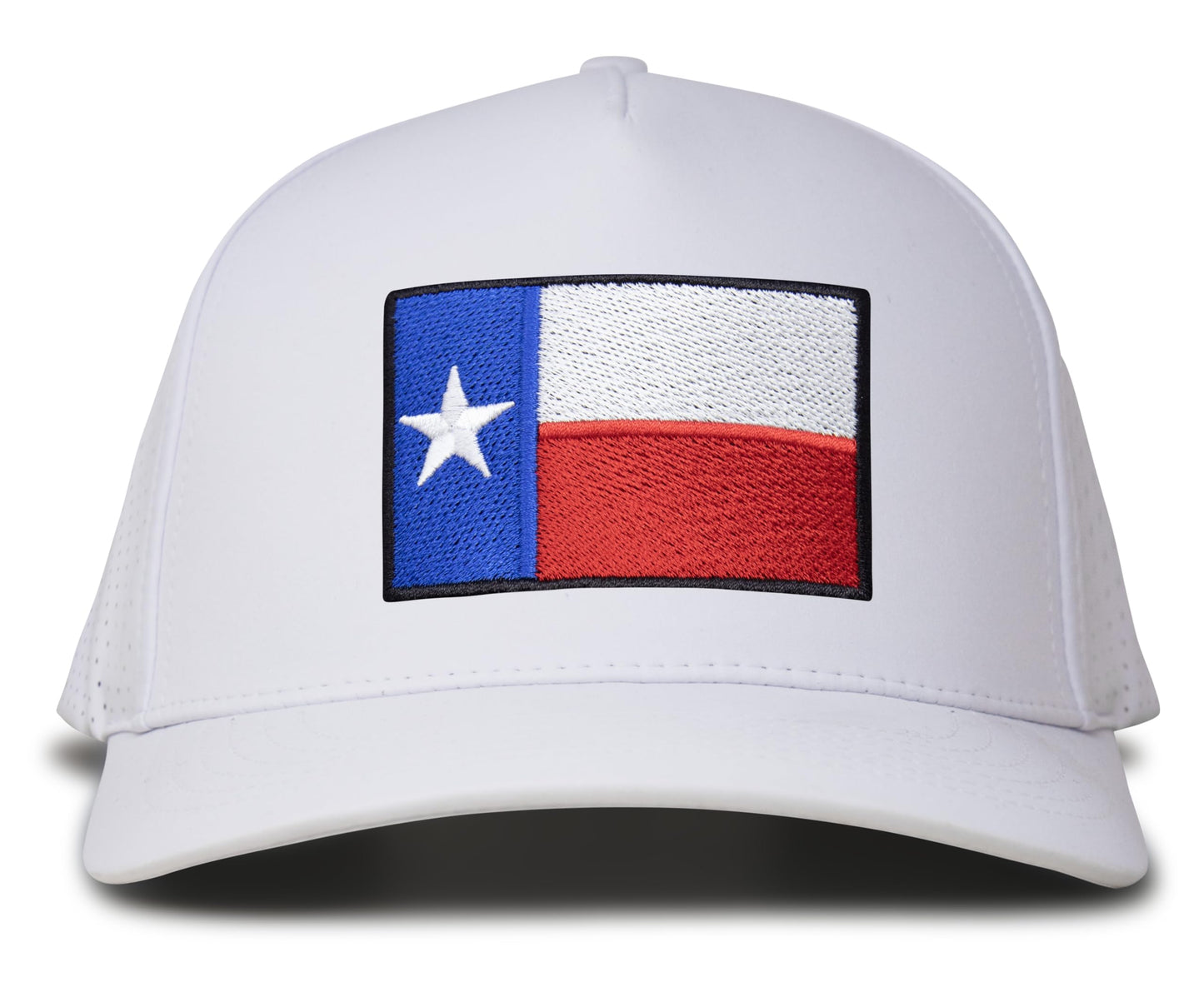 White Texas Flag Performance Hat Front View
