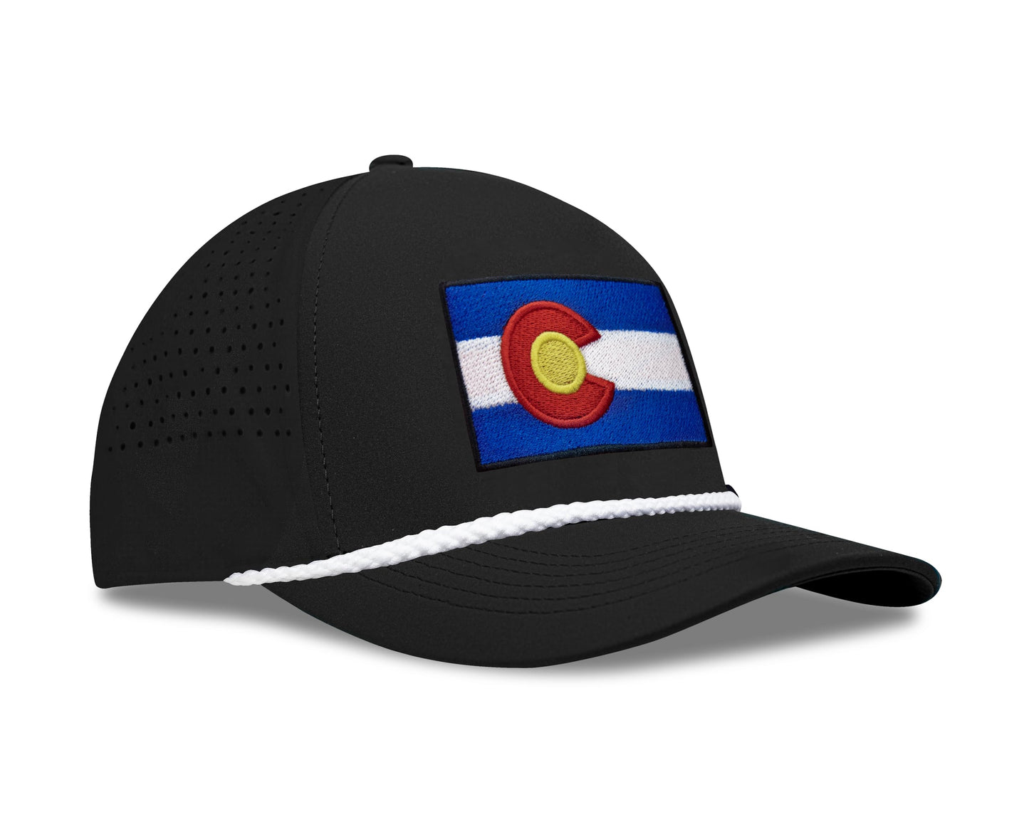 Performance Golf Hat – Adjustable Snapback Trucker Baseball Cap for Men & Women - Jetset Series (Colorado, Midnight Black)