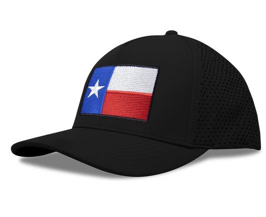Performance Golf Hat – Adjustable Snapback Trucker Baseball Cap for Men & Women - Jetset Series (Texas, Midnight Black)
