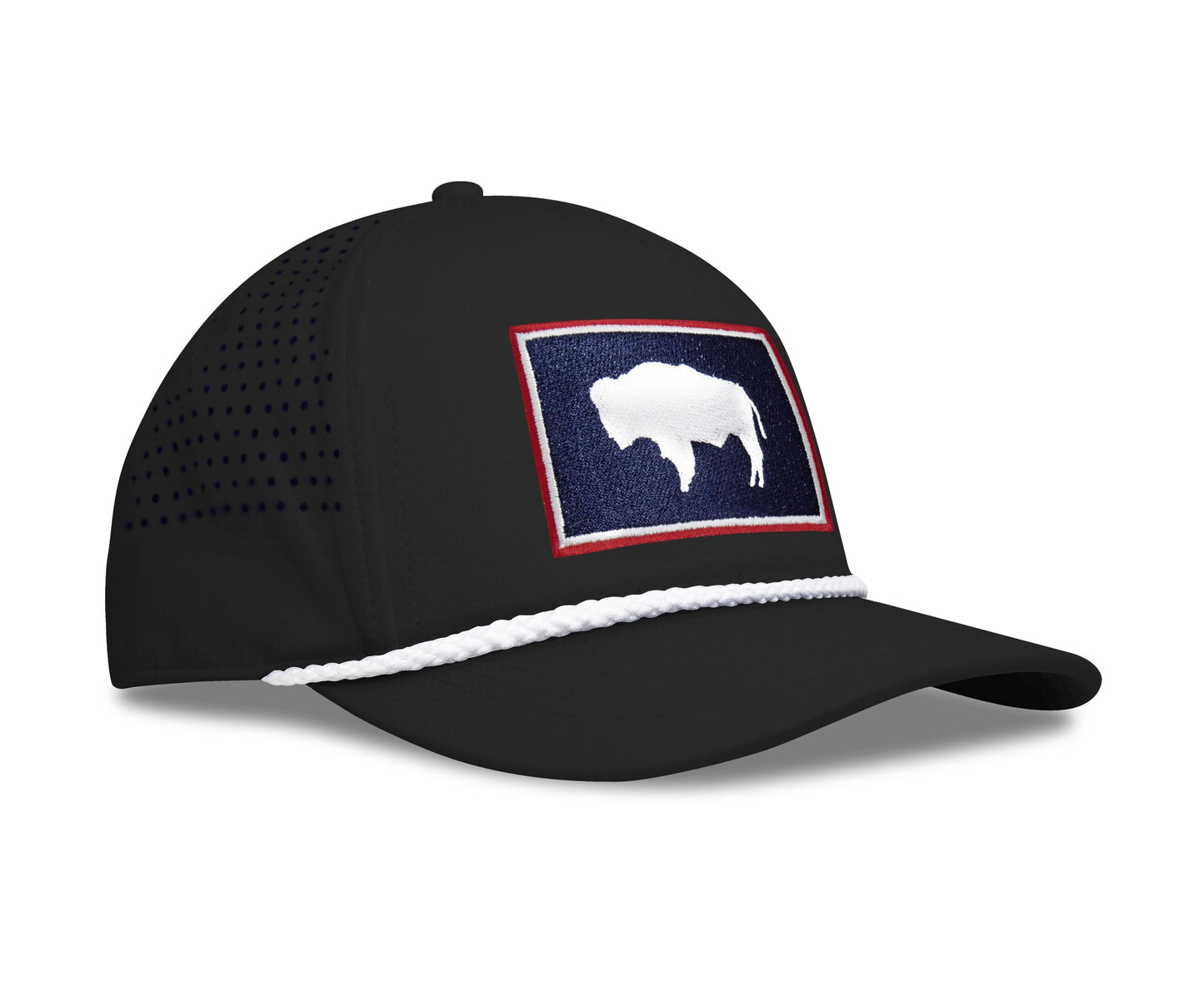 Performance Golf Hat – Adjustable Snapback Trucker Baseball Cap for Men & Women - Jetset Series (Wyoming, Midnight Black)