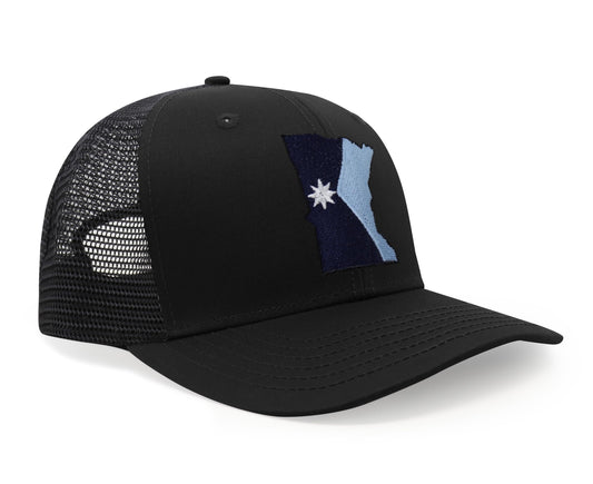Minnesota Stateline Snapback Trucker Hat I All Black