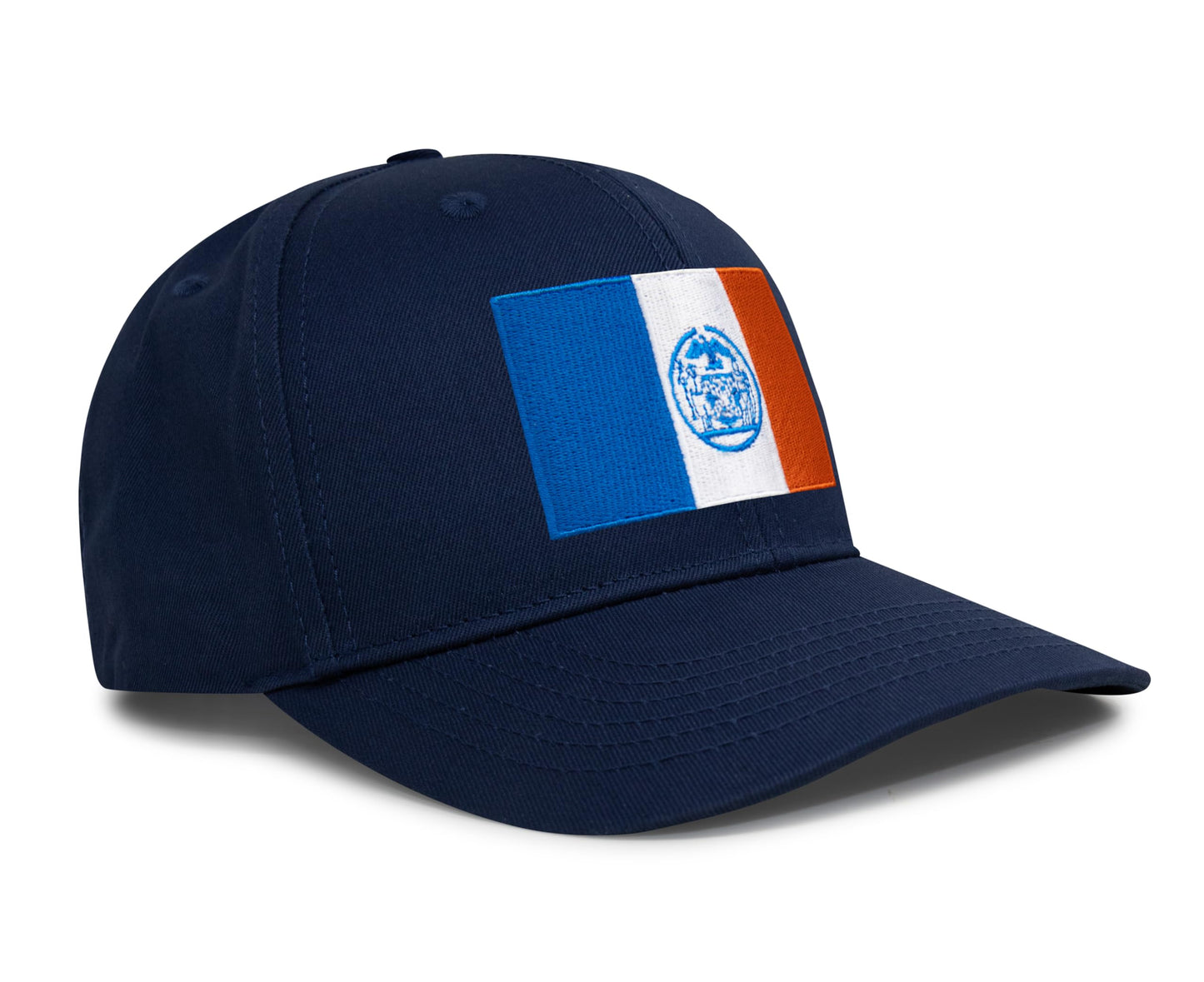 International Tie New York City Flag Hat for Men and Women - Adjustable Snapback Trucker Baseball Cap (All Navy)