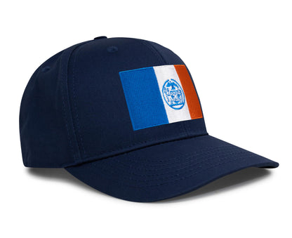 International Tie New York City Flag Hat for Men and Women - Adjustable Snapback Trucker Baseball Cap (All Navy)