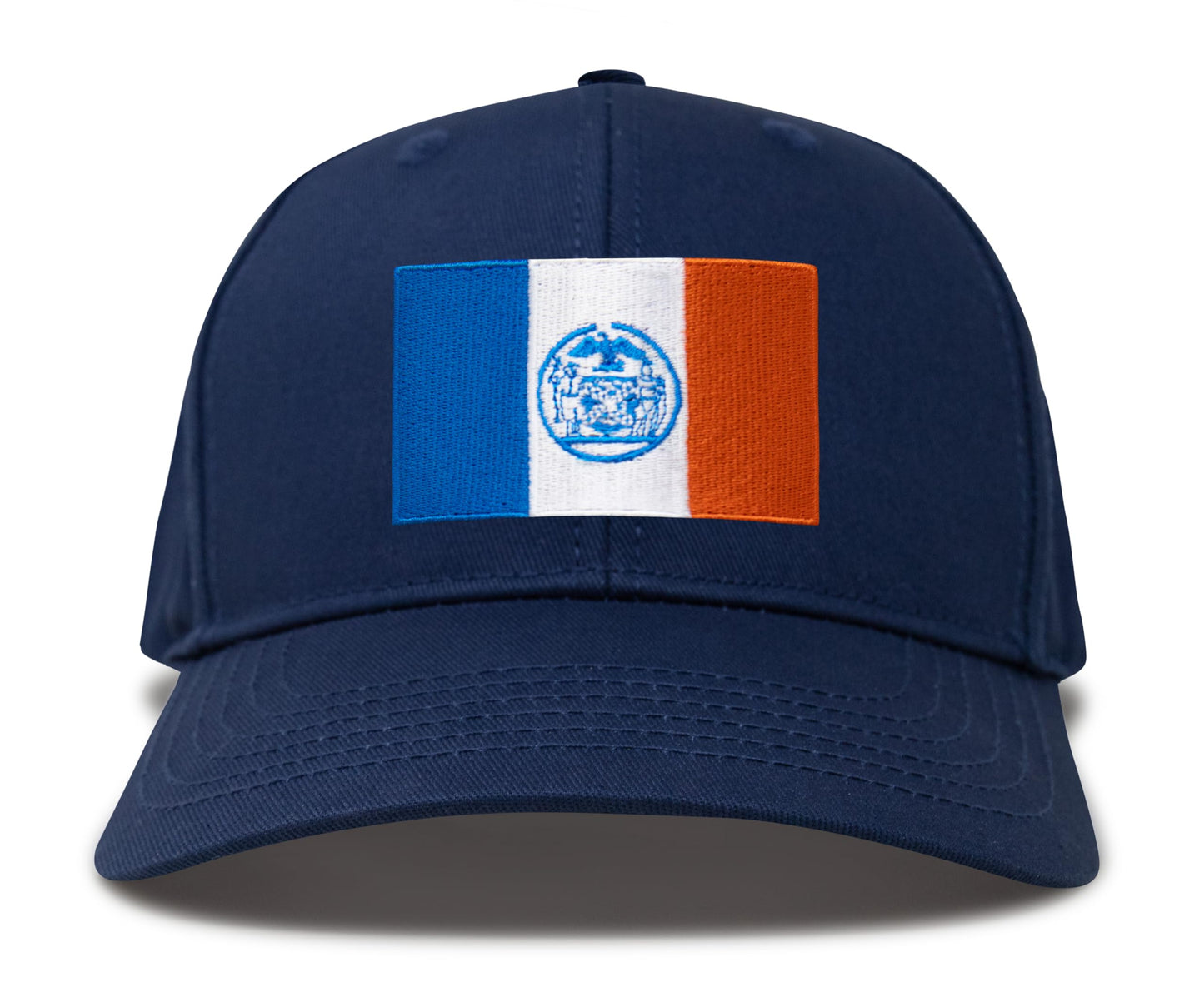 International Tie New York City Flag Hat for Men and Women - Adjustable Snapback Trucker Baseball Cap (All Navy)
