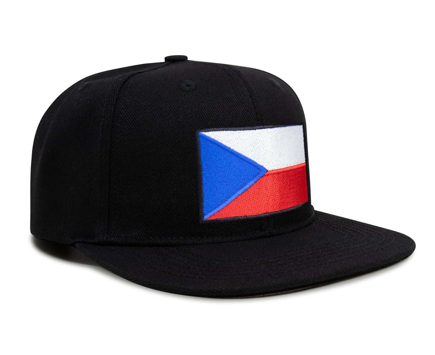 Czech Republic Flag Hat for Men and Women – Adjustable Snapback Baseball Cap by International Tie (Black Flatbill)